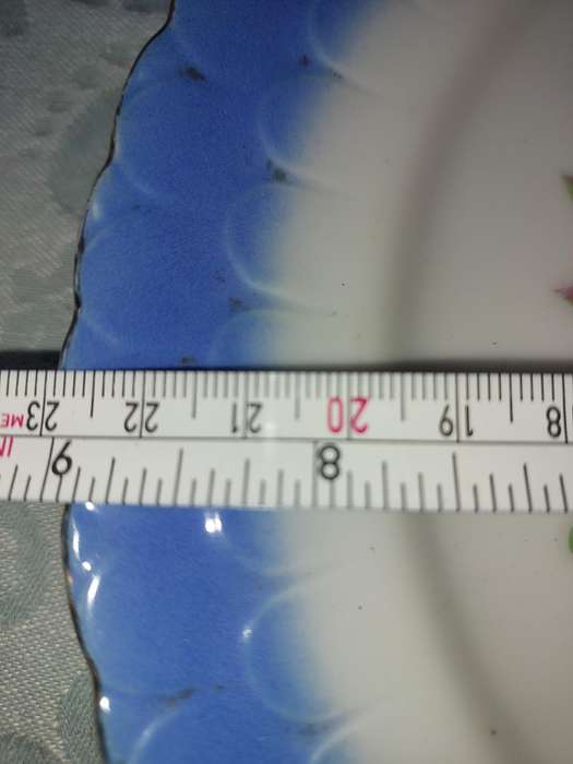 A VINTAGE JAPANESE PORCELAIN PLATE WITH FINE ROSES SOLD AS IS