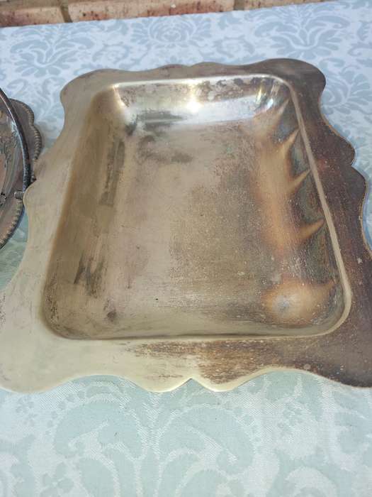 AN ENTIRE COLLECTION OF EPNS WEDDING SERVING BASKETS AND KITCHEN UNTENSILS SOLD AS IS