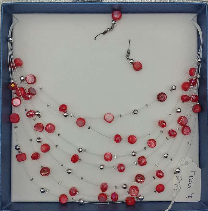 A COLLECTION OF COSTUME NECKLACE SETS SOLD AS IS