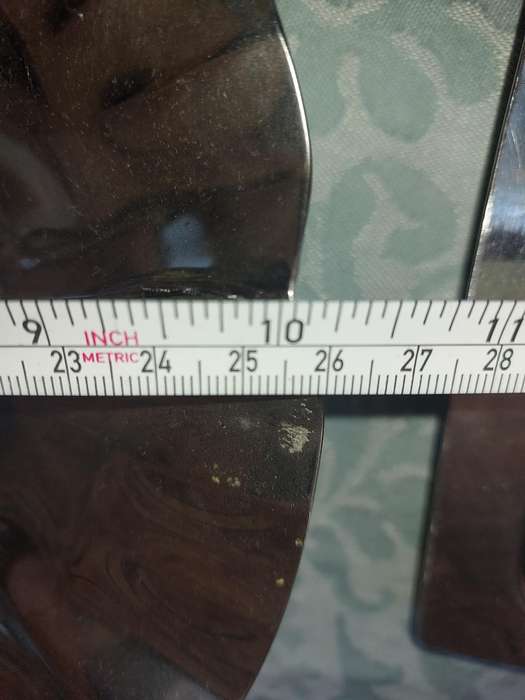 TWO STAINLESS STEEL SERVING PLATTERS SOLD AS IS
