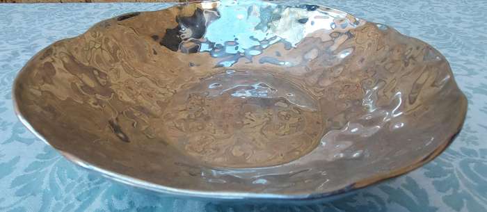 A ROUND  ART DECOR PEWTAL FRUIT BOWL
