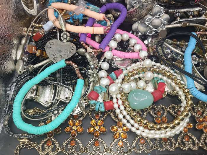 A BULK COLLECTION COSTUME BRACELETS SOLD AS IS