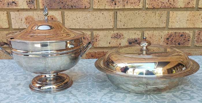 TWO VINTAGE TUREENS SOLD AS IS