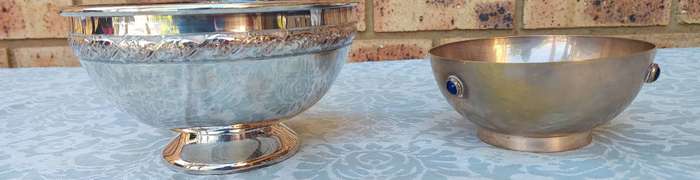 TWO USED SERVING BOWLS SOLD AS IS