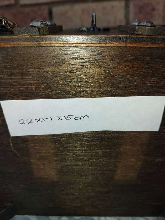 A PIRATES CHEST WOODEN JEWELRY BOX SOLD AS IS