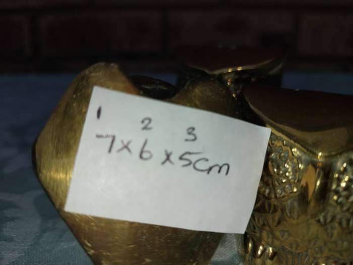 A SET OF 3 ART DECOR BRASS OWLS SOLD AS IS