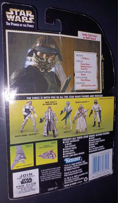 Kenner Star Wars Power Of The Force 2 Hologram Lando Calrissian As Skiff Guard Action Figure - 1997