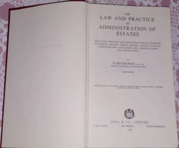 The Law & Practice of Administration of Estates D Meyerowitz