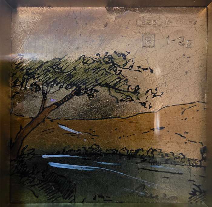 Vintage Italian paintings on 925 silver " Gold series"