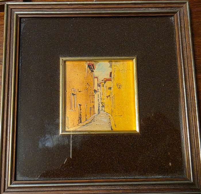 Vintage Italian paintings on 925 silver " Gold series"
