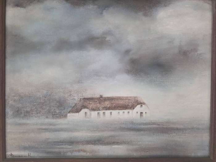 Old farm house - Oil on Board signed by artist