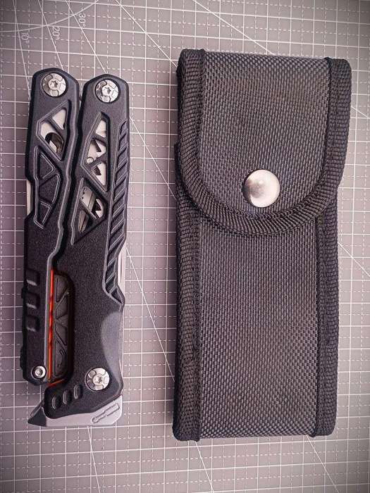 17-in-1 Multi-Functional Camping/Survival Tool with Pouch (Black/Orange)