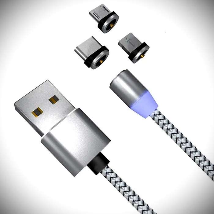 Powertac MCCK Magnetic USB Charging Cable, 3 In 1 Nylon Cord