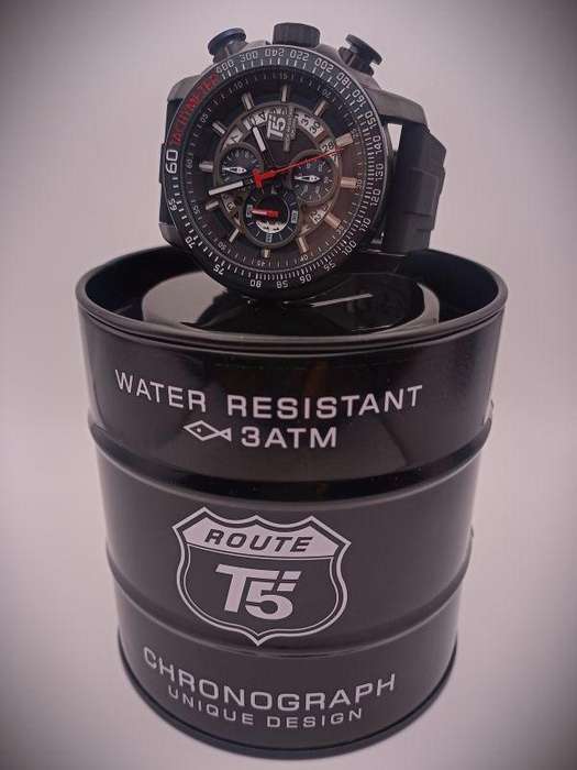T5 H3921G Chronograph Analogue Watch with Black Strap