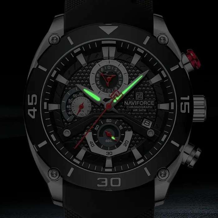 Naviforce NF8038 Chronograph Analogue Watch with Black Strap