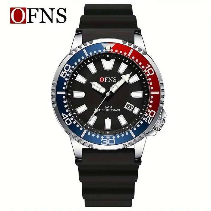 OFNS 8032 Homage Men's Dive Watch (Navy/Red Bezel)
