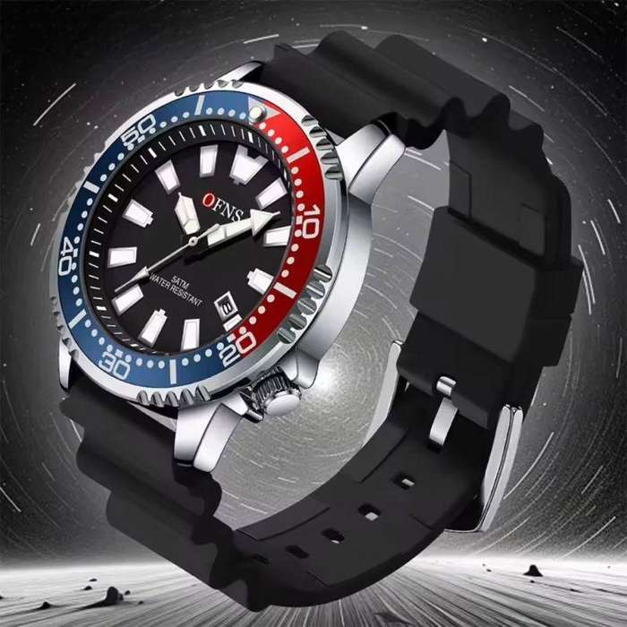 OFNS 8032 Homage Men's Dive Watch (Navy/Red Bezel)
