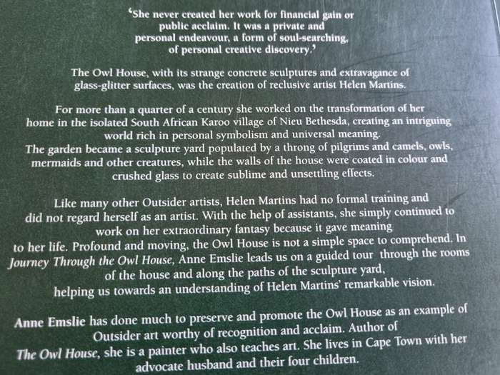 A JOURNEY THROUGH THE OWL HOUSE ANNE EMSLIE  NIEU BETHESDA Helen Martins