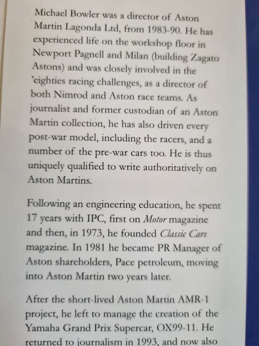 ASTON MARTIN THE LEGEND MICHAEL BOWLER  (  sports  high performance cars  )