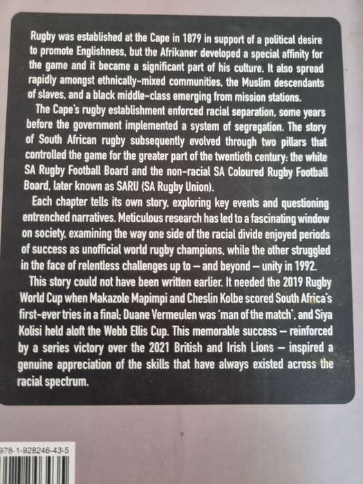 WORLD RUGBY The Story of South African Rugby JONTY WINCH Published  2022