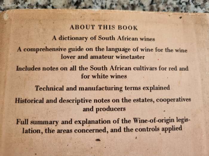 THE SOUTH AFRICAN WINE DICTIONARY E H BOLSMANN 1977
