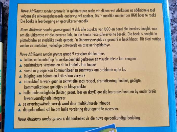 NUWE AFRIKAANS SONDER GRENSE GRAAD 9 Eerste Additionele Taal Nasionale Kurrikulum