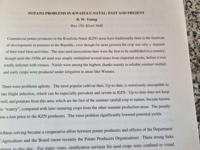 POTATO SHORT COURSE Potato Prod in SA Emphasis KZN compiled LIZELLE URQUHART  agriculture farming