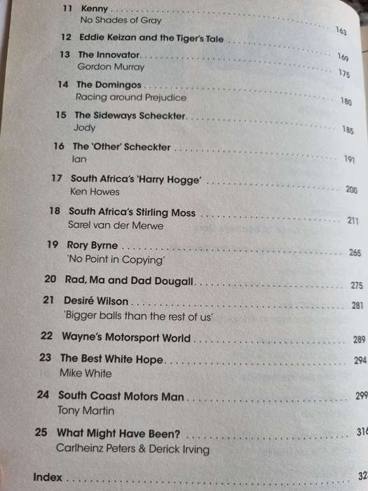 SOUTHERN AFRICAN MOTORSPORT HEROES AGRICULTURE FURNITURE & MARMALADE incl Jody & Ian Scheckter