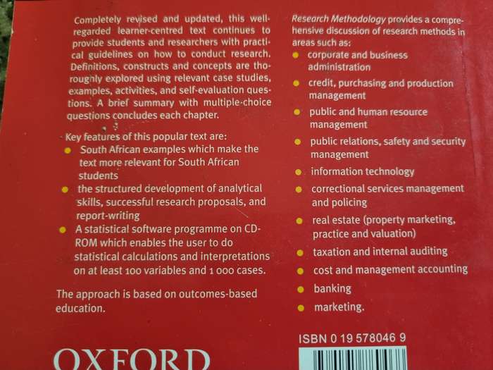 RESEARCH METHODOLOGY SECOND EDITION J C WELMAM S J KRUGER