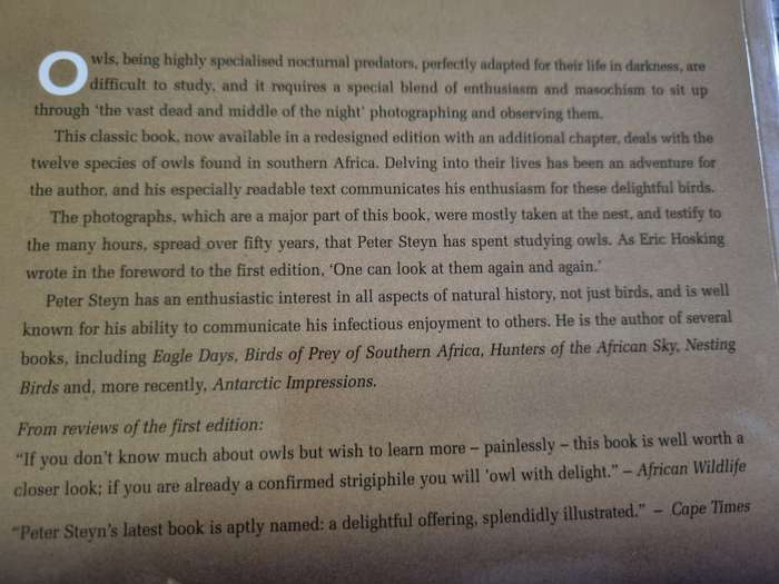 A DELIGHT OF OWLS African Owls Observed PETER STEYN Revised Edition 2009 (  birds birding  )