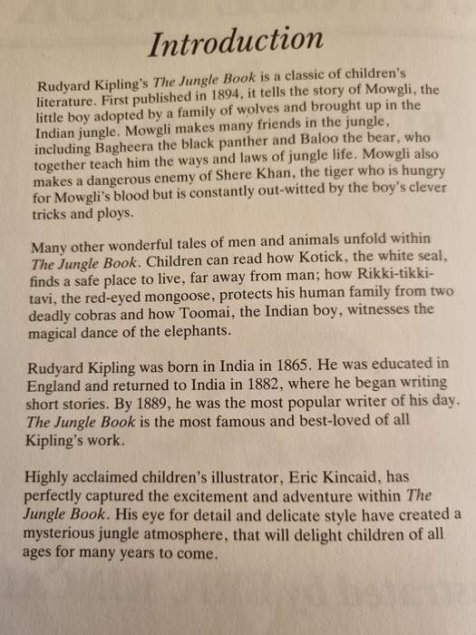 THE JUNGLE BOOK RUDYARD KIPLING Illustrated Eric Kincaird Brimax Books 1991