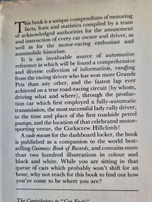 1971 CAR FACTS & FEATS record of everyday motoring & automotive achievement Anthony Harding GUINNESS