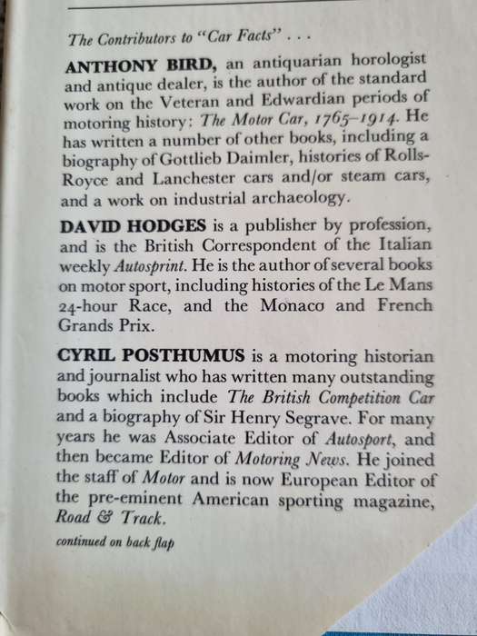 1971 CAR FACTS & FEATS record of everyday motoring & automotive achievement Anthony Harding GUINNESS