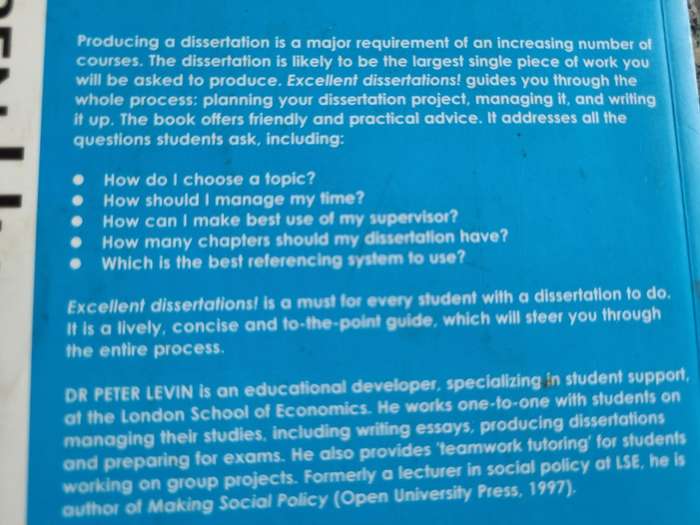 EXCELLENT DISSERTATIONS PETER LEVIN Student Friendly Guides  university degree post graduate thesis