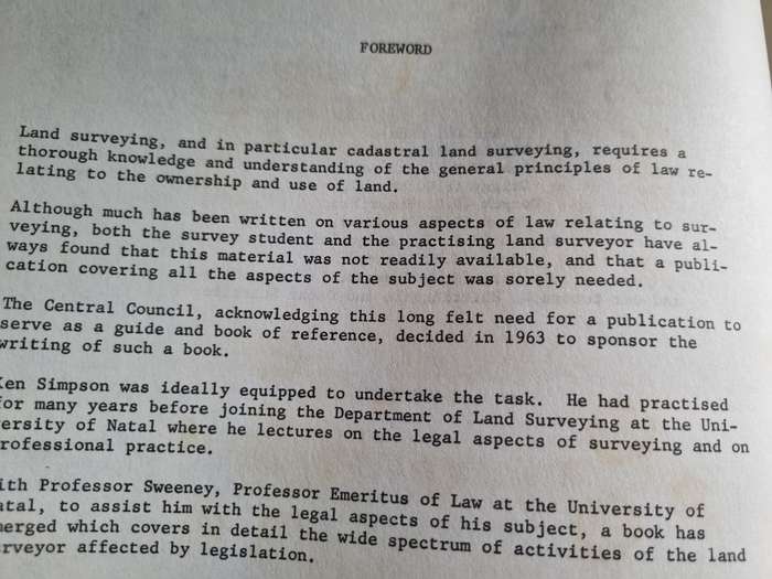 THE LAND SURVEYOR AND THE LAW SIMPSON and SWEENY 1973 ( Please note the condition of the cover )