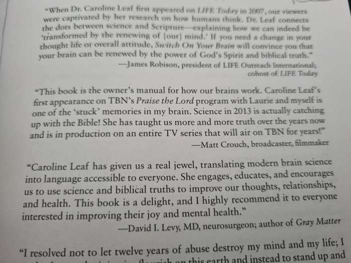 2 Books by Dr CAROLINE LEAF The PERFECT YOU  A Blueprint for Identity plus SWITCH ON YOUR BRAIN