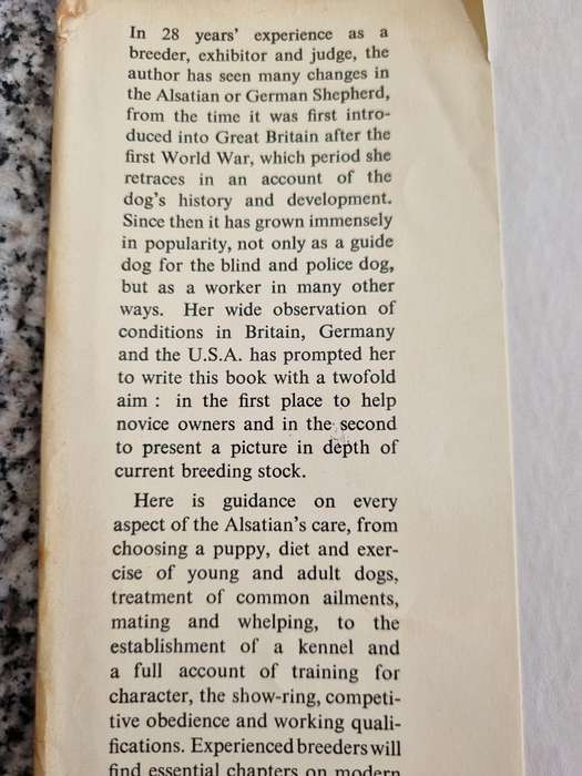 THE COMPLETE ALSATIAN NEM ELLIOTT Second Edition 1968 Alsation Dog breed