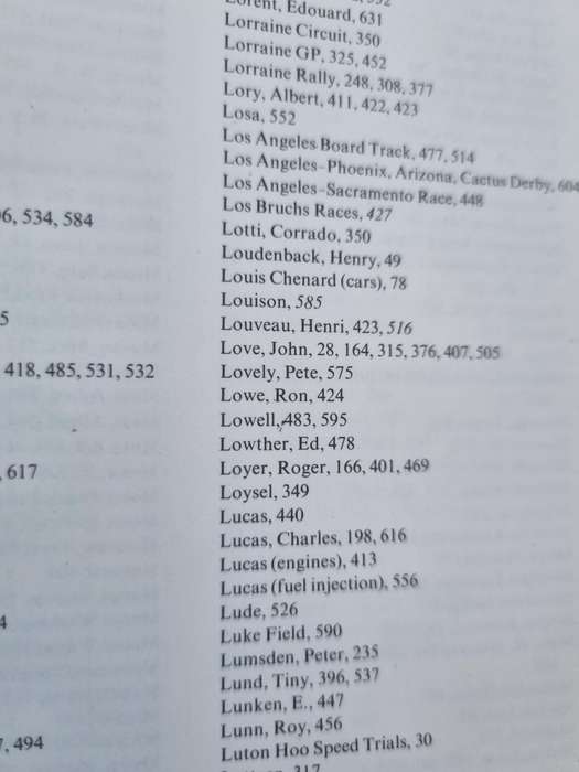 The ENCYCLOPAEDIA OF MOTOR SPORT Ed. G N GEORGANO Fwd. Stirling Moss see  S A Index references