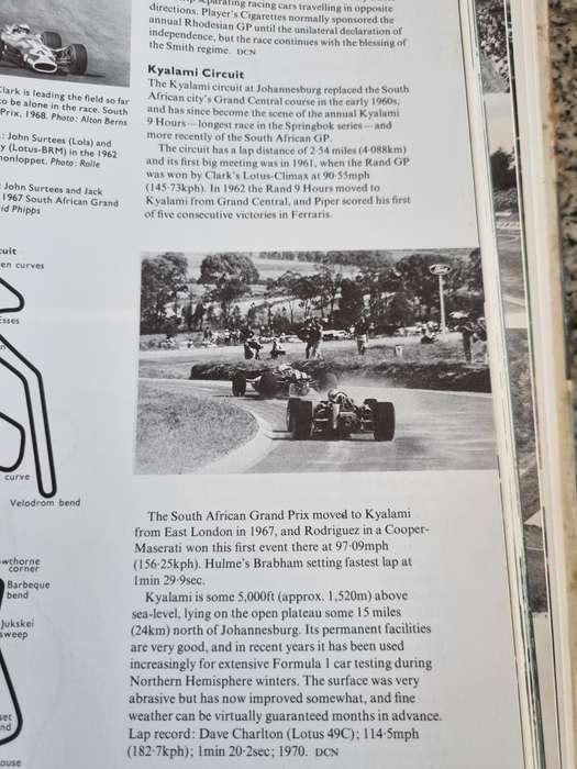 The ENCYCLOPAEDIA OF MOTOR SPORT Ed. G N GEORGANO Fwd. Stirling Moss see  S A Index references