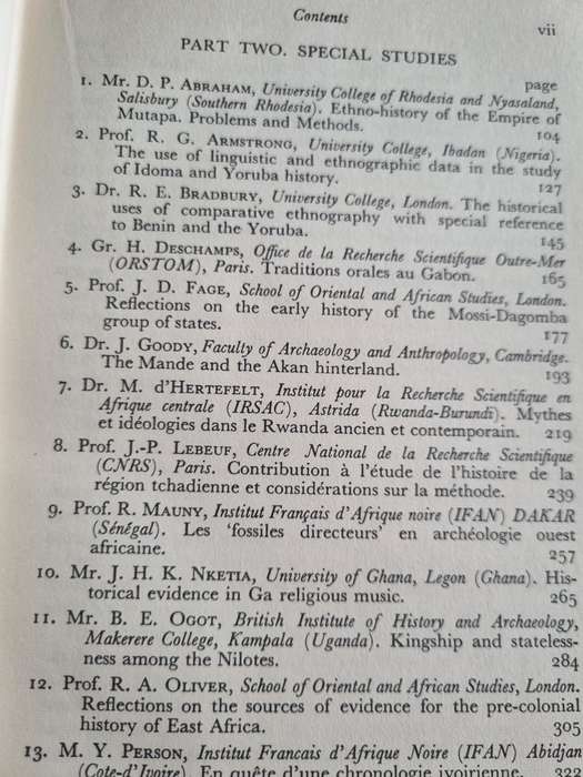 The HISTORIAN in TROPICAL AFRICA 4th International African Seminar University of Dakar 1961