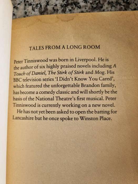 TALES FROM A LONG ROOM PETER TINNISWOOD ( Cricket at Lords London )