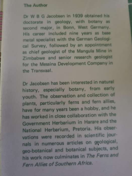 The FERNS and FERN ALLIES OF SOUTHERN AFRICA W B G JACOBSON (  botany non flowering plants flora )