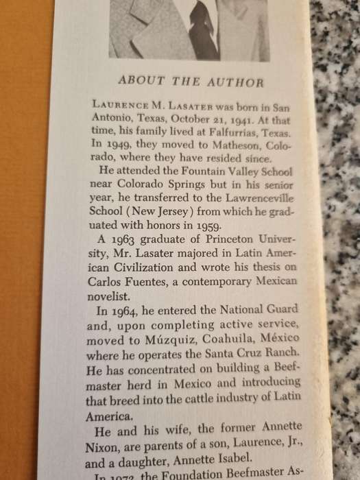 THE LASATER PHILOSOPHY OF CATTLE RAISING by LAURENCE M LASATER 1972  cattle farming