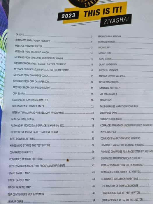 COMRADES MARATHON 2023 SOUVENIR MAGAZINE The History of Comrades House etc