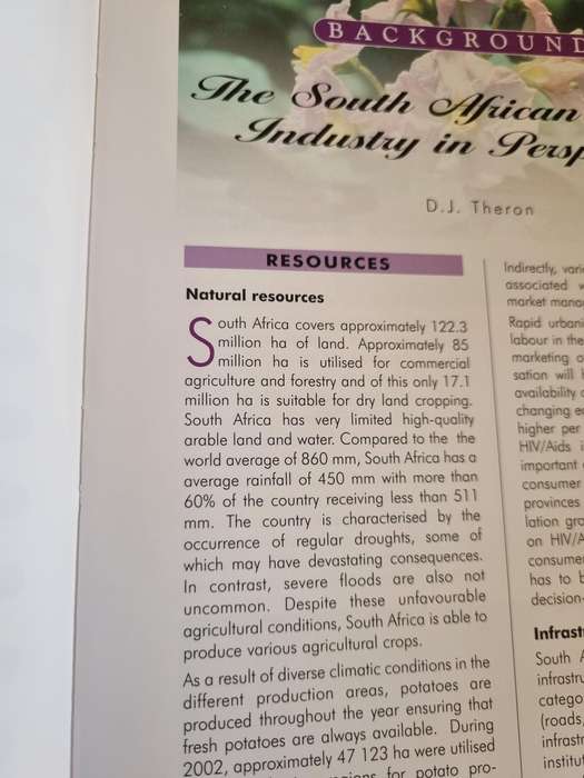 GUIDE TO POTATO PRODUCTION in South Africa Ed. J G NIEDERWIESER agriculture farming Syngenta ARC