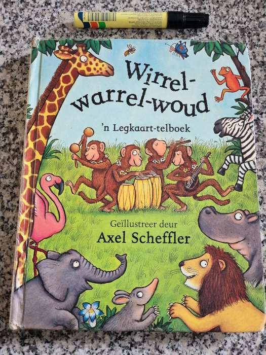 WIRREL WARREL WOUD 'n LEGKAART TELBOEK GEILLUSTREER DEUR AXEL SCHEFFLER