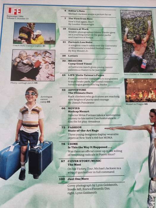 MICHAEL JACKSON LIFE Magazine September 1984 An Exclusive 12 pg Photo Album Musical Tour of Decade