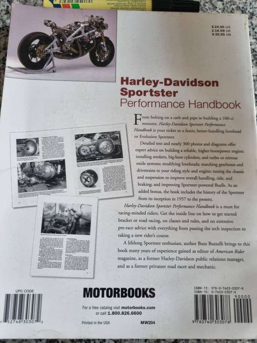 HARLEY DAVIDSON SPORTSTER PERFORMANCE HANDBOOK  MOTORBOOKS Workshop 1997  (  Motorcycles bikes