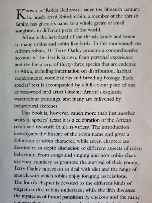 ROBINS OF AFRICA TERRY OATLEY GRAEME ARNOTT (  birds  birdwatching )
