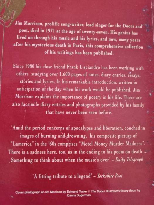 JIM MORRISON WILDERNESS The Lost Writings ( Prolific Song Writer , Lead Singer - Doors & Poet Music